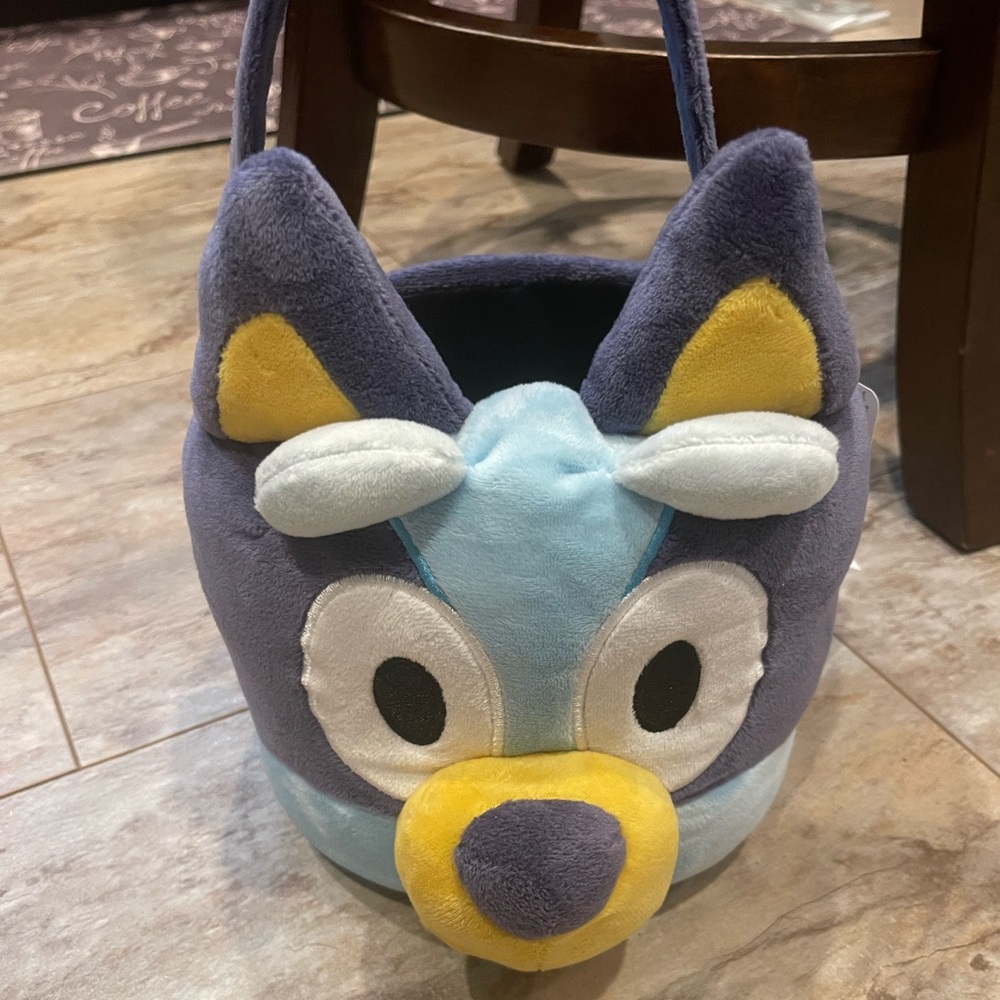 Blue and Yellow Plush Animal basket